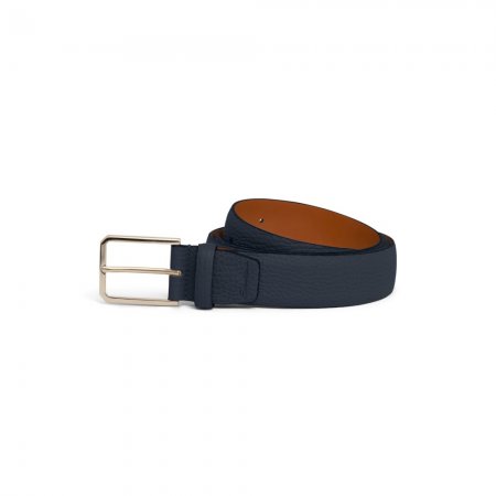 Cintura regolabile in pelle bottalata blu - Blu