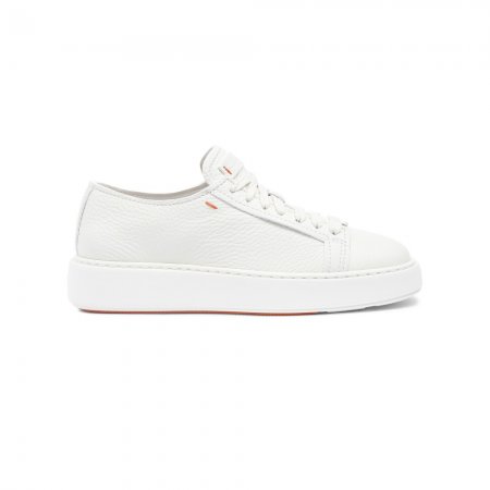 Sneaker da donna in pelle bottalata bianca - Bianco