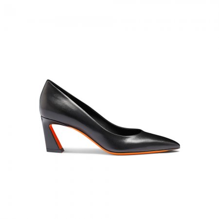 Décolletés tacco medio da donna in pelle nera - Nero