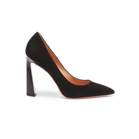 Décolletés tacco alto da donna in suede nero - Nero