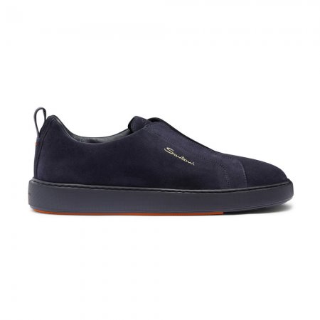 Sneaker slip-on da uomo in suede blu - Blu