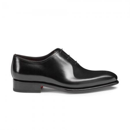 Stringata oxford da uomo in pelle anticata nera - Nero