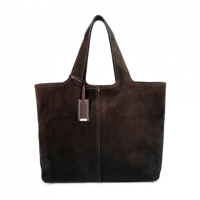 Borsa in suede testa di moro - Testa di moro