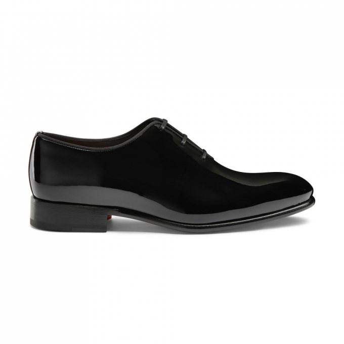 Stringata oxford da uomo in vernice nera - Nero
