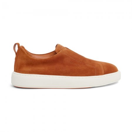 Sneaker slip-on da uomo in suede arancione - Arancione