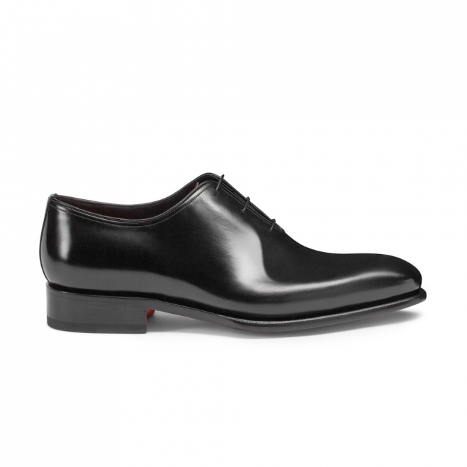 Stringata oxford da uomo in pelle anticata nera - Nero
