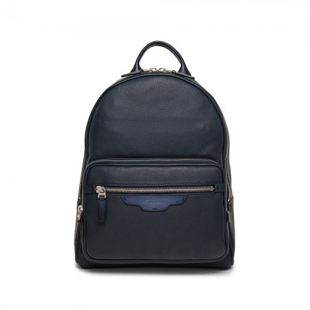 Zaino in pelle bottalata blu - Blu