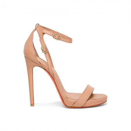 Sandalo tacco alto da donna in pelle rosa - Rosa