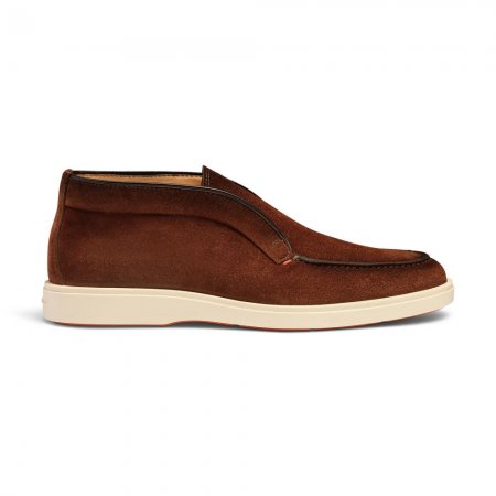 Stivaletto desert da uomo in suede marrone testa di moro - Testa di moro