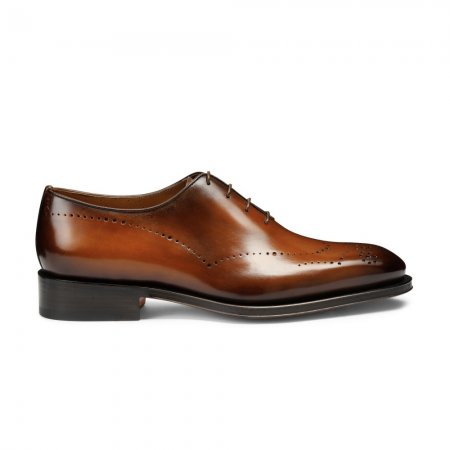 Stringata Oxford da uomo in pelle marrone - Marrone