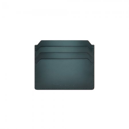 Porta carte di credito in pelle verde - Verde