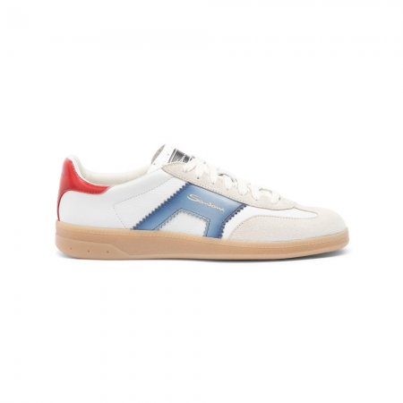 DBS Oly sneaker da donna in pelle e suede bianco, blu e rosso - Blu