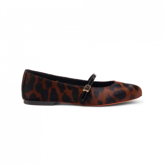 Ballerina da donna in cavallino animalier - Marrone