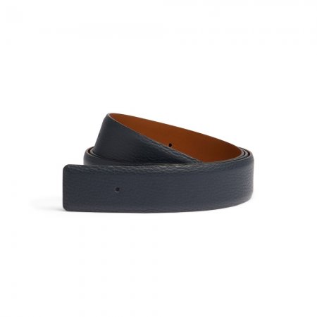 Asta per cintura in pelle bottalata blu - Blu