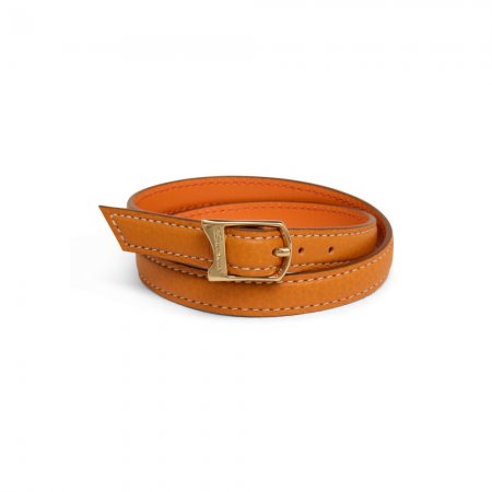 Braccialetto in pelle bottalata arancione - Arancione