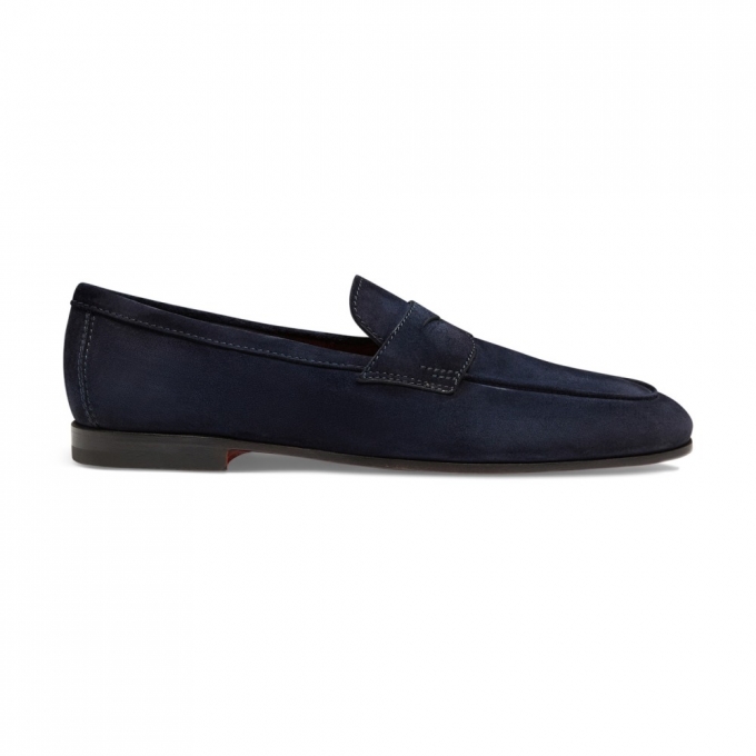Mocassino Carlo da uomo in suede blu - Blu