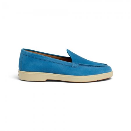 Mocassino da donna in suede azzurro - Azzurro