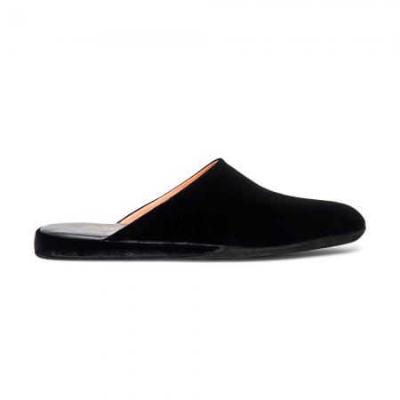 Pantofola da uomo in velluto nero - Nero