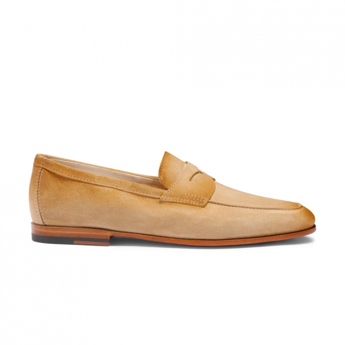 Mocassino Carlo da uomo in suede beige - Naturale