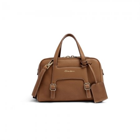 Borsa a mano in pelle marrone chiaro - Marrone chiaro