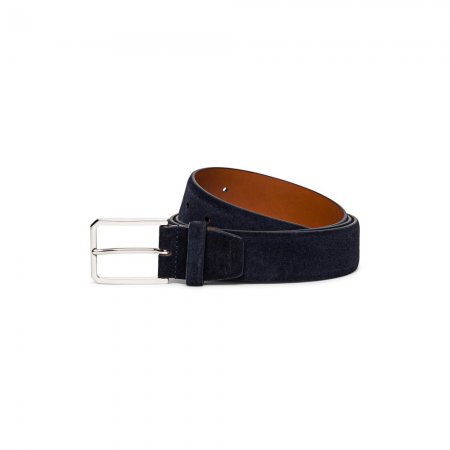 Cintura regolabile in suede blu - Blu