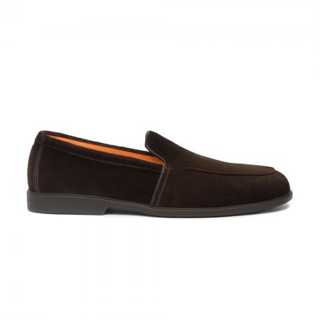 Mocassino da uomo in suede testa di moro - Testa di moro