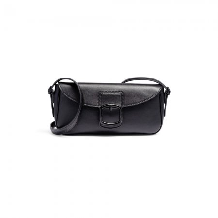 Borsa a spalla in pelle nera - Nero