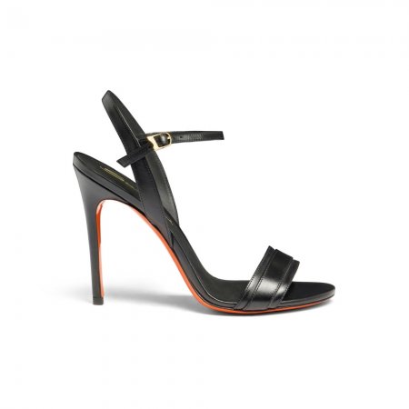 Sandalo tacco alto da donna in pelle nera - Nero