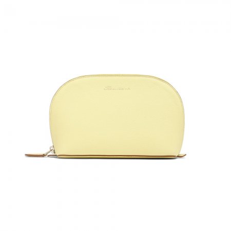 Pouch in pelle bottalata gialla - Giallo