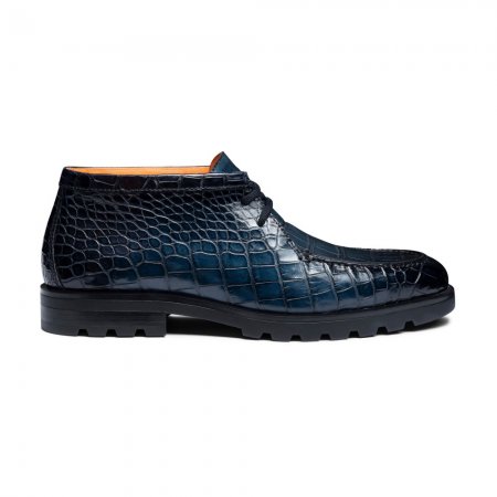 Stivaletto desert da uomo in alligatore blu - Blu