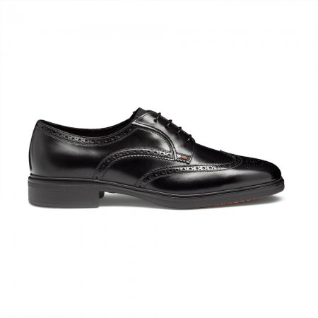 Stringata brogue Easy da uomo in pelle nera - Nero