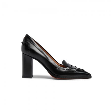 Décolletés tacco alto da donna in pelle nera - Nero