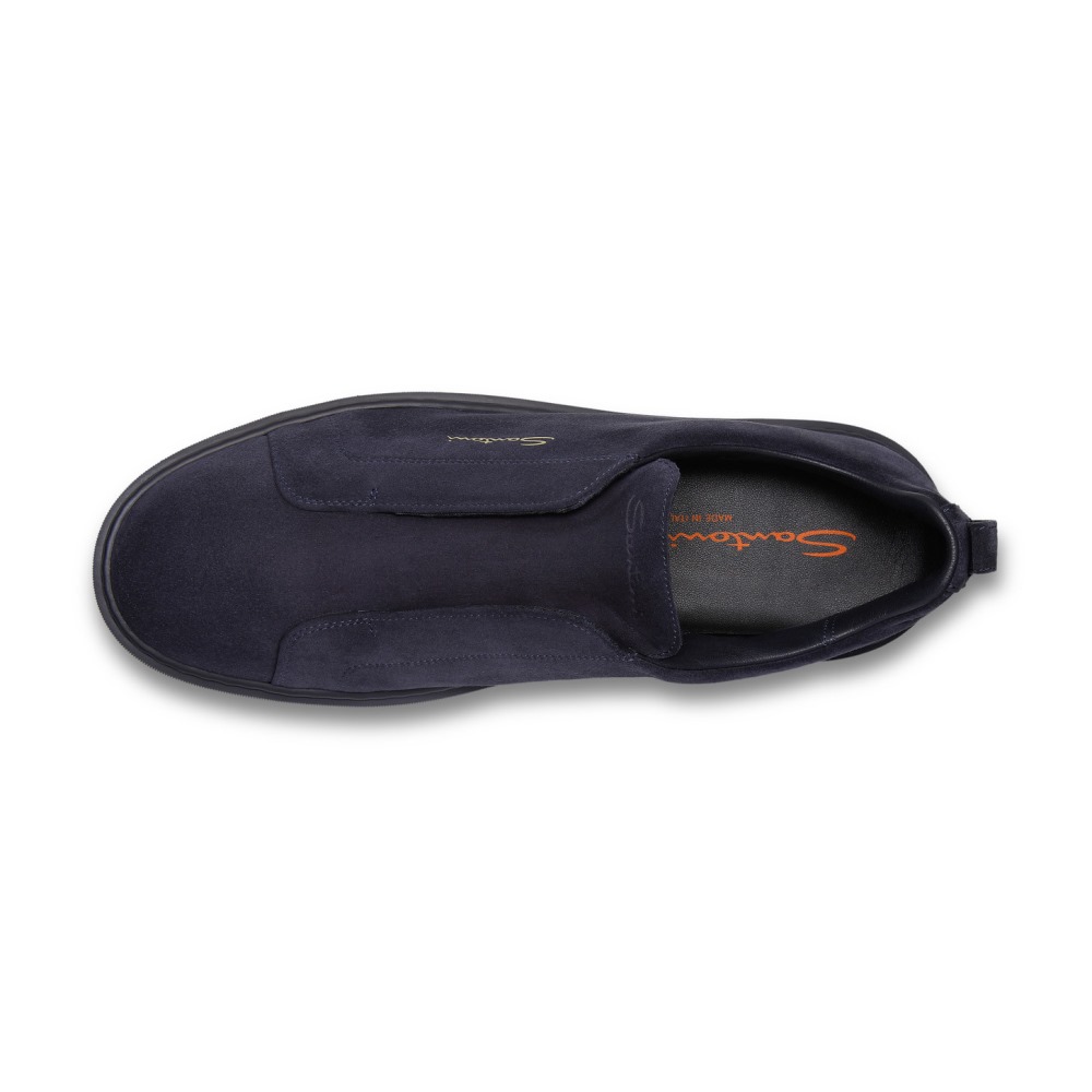 Sneaker slip-on da uomo in suede blu - Blu