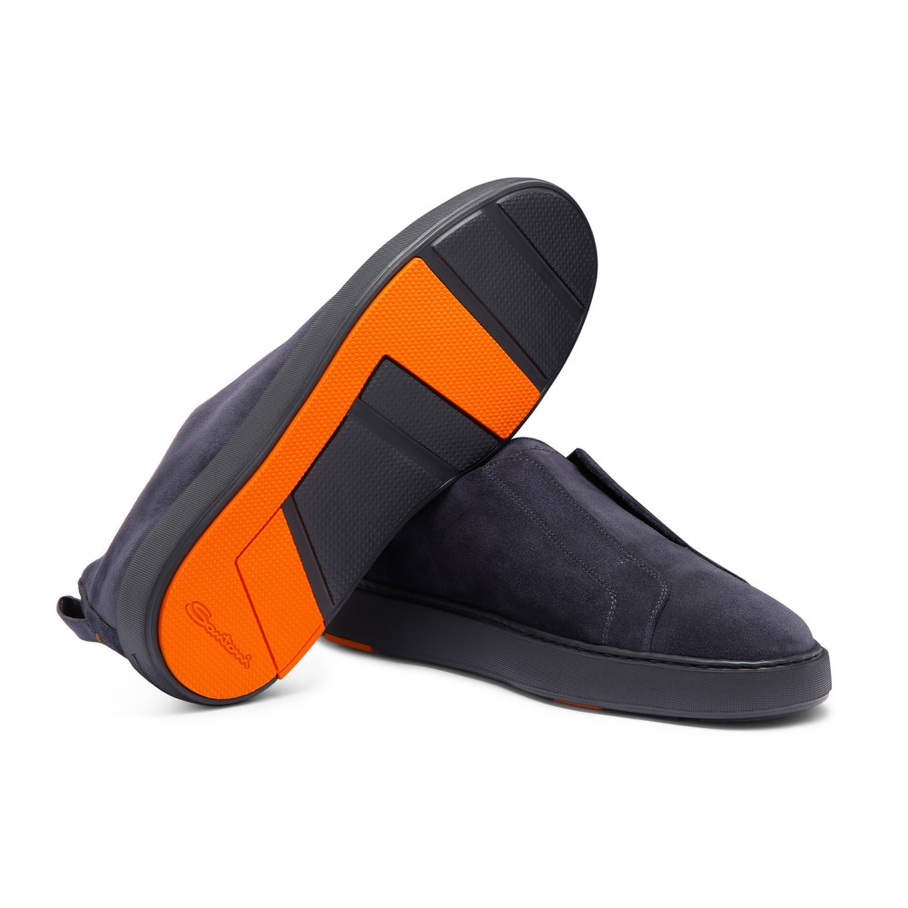 Sneaker slip-on da uomo in suede blu - Blu