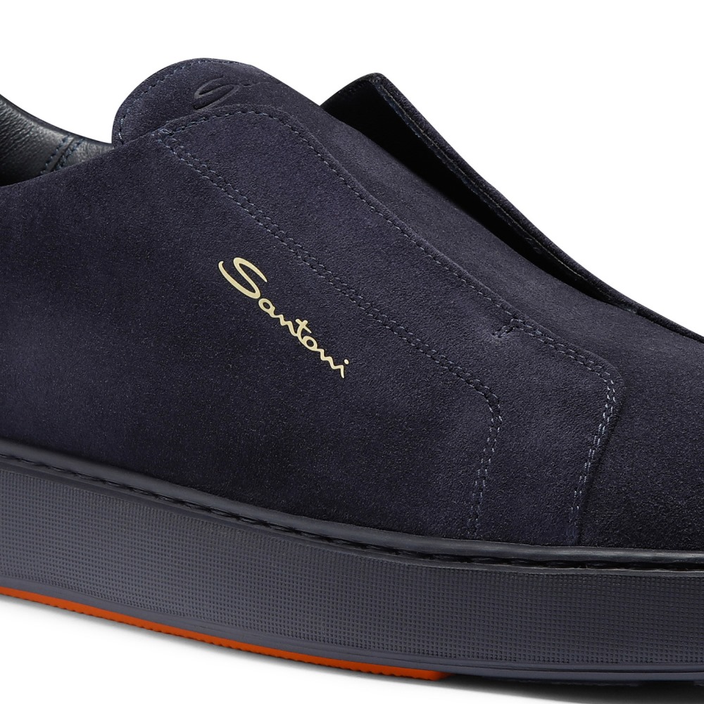 Sneaker slip-on da uomo in suede blu - Blu