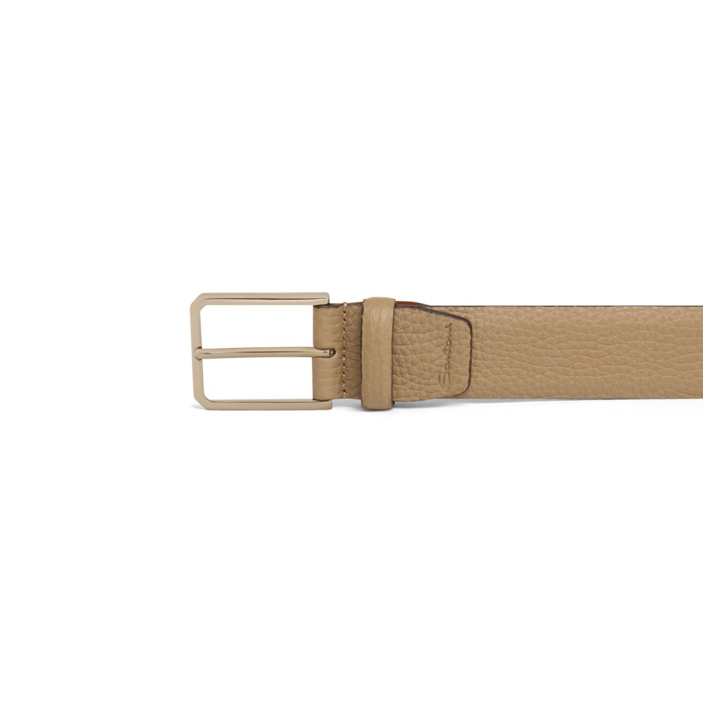 Cintura regolabile in pelle bottalata beige - Naturale