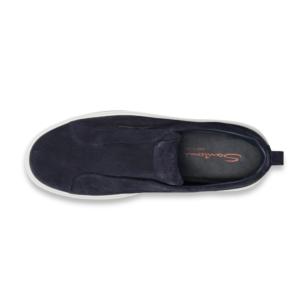 Sneaker slip-on da uomo in suede blu - Blu