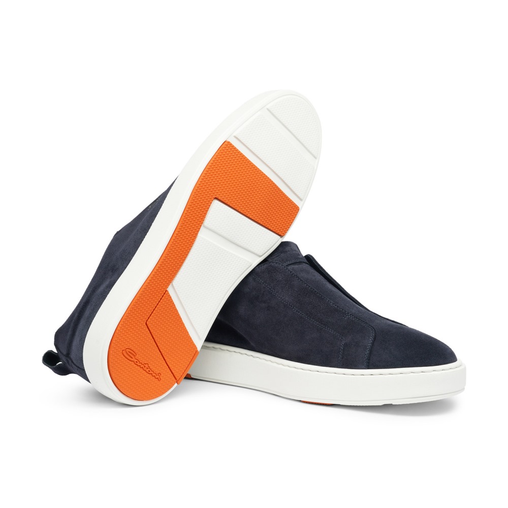 Sneaker slip-on da uomo in suede blu - Blu