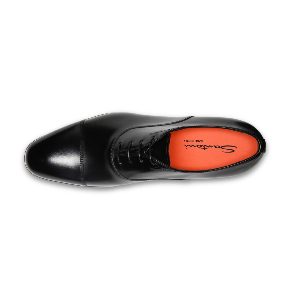 Stringata oxford da uomo in pelle nera - Nero