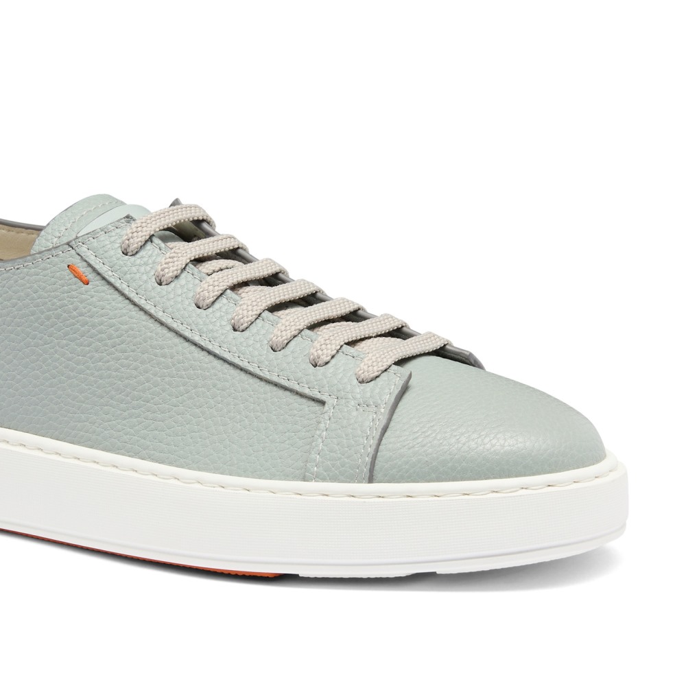 Sneaker da uomo in pelle bottalata azzurra - Azzurro