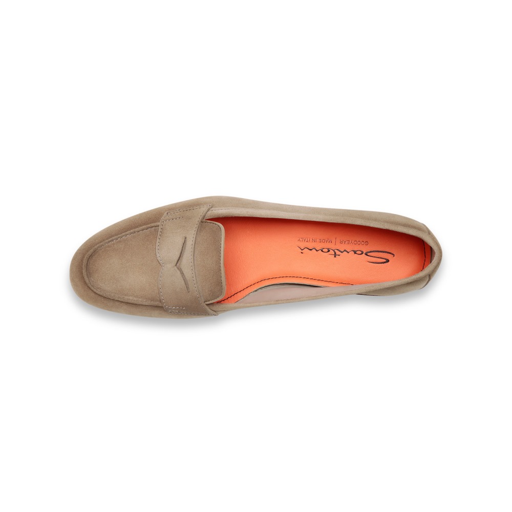 Mocassino Carla da donna in suede beige - Naturale