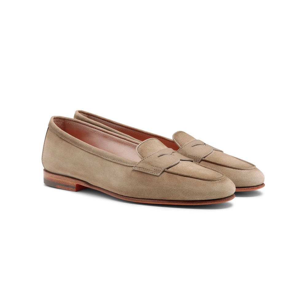 Mocassino Carla da donna in suede beige - Naturale