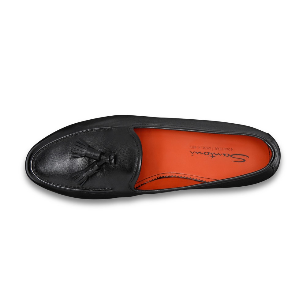 Mocassino Andrea con nappe da uomo in pelle nera - Nero