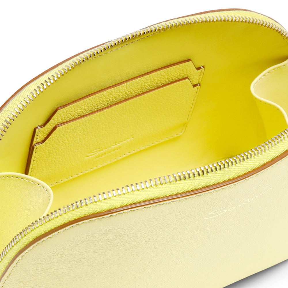 Pouch in pelle bottalata gialla - Giallo