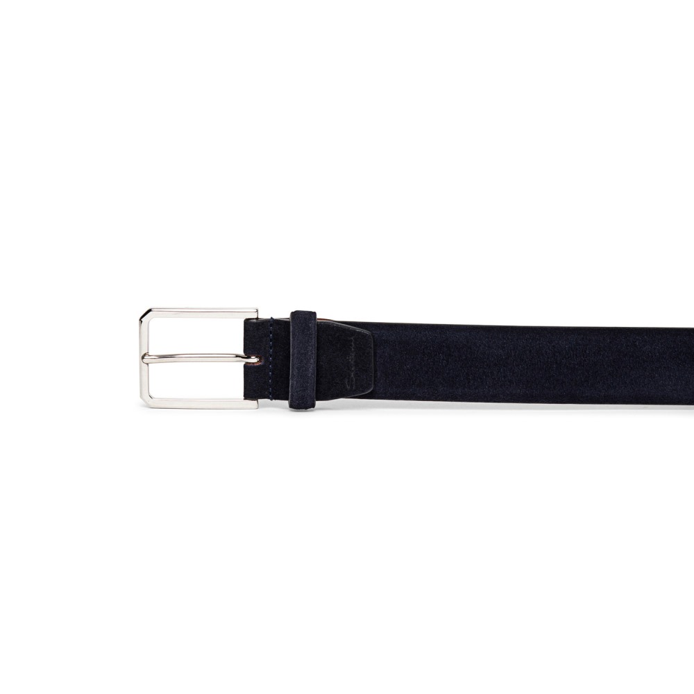 Cintura regolabile in suede blu - Blu