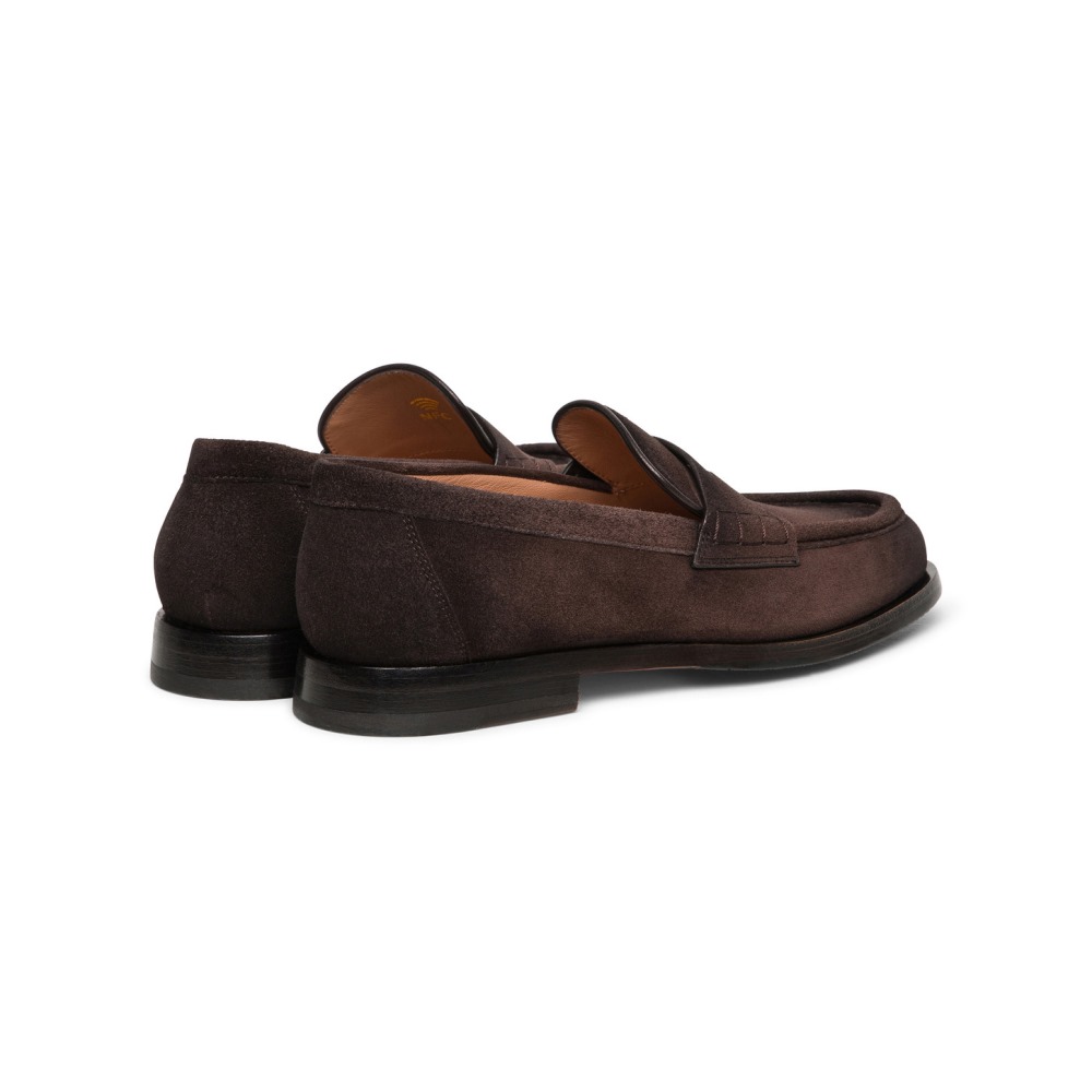 Mocassino penny da donna in suede testa di moro - Testa di moro