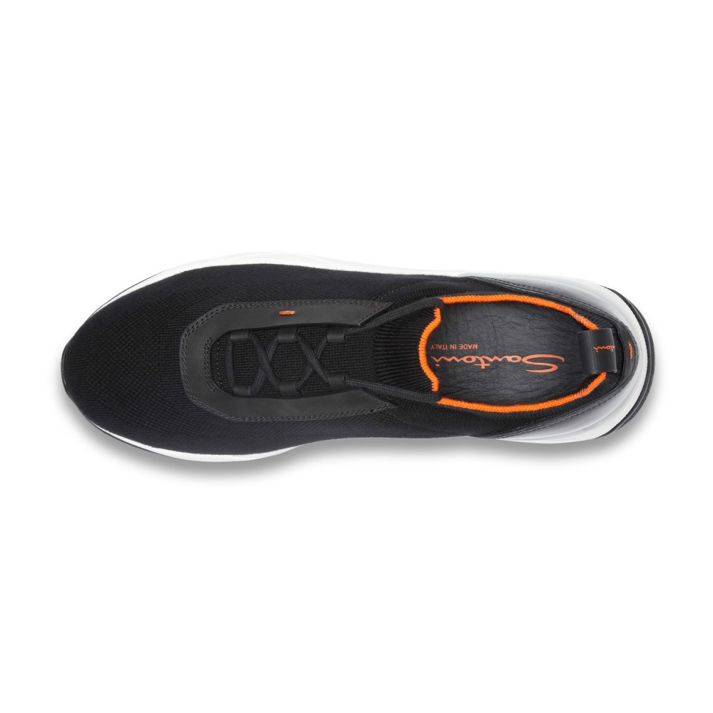 Sneaker da uomo in tessuto stretch nero - Nero