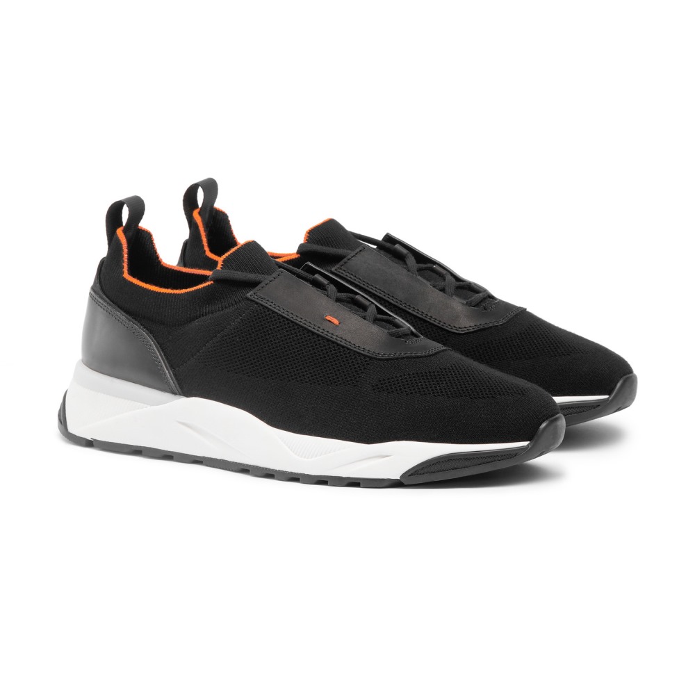 Sneaker da uomo in tessuto stretch nero - Nero