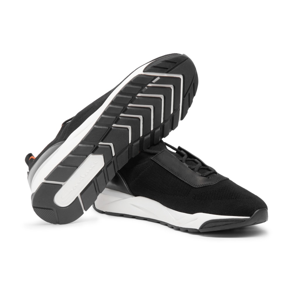 Sneaker da uomo in tessuto stretch nero - Nero