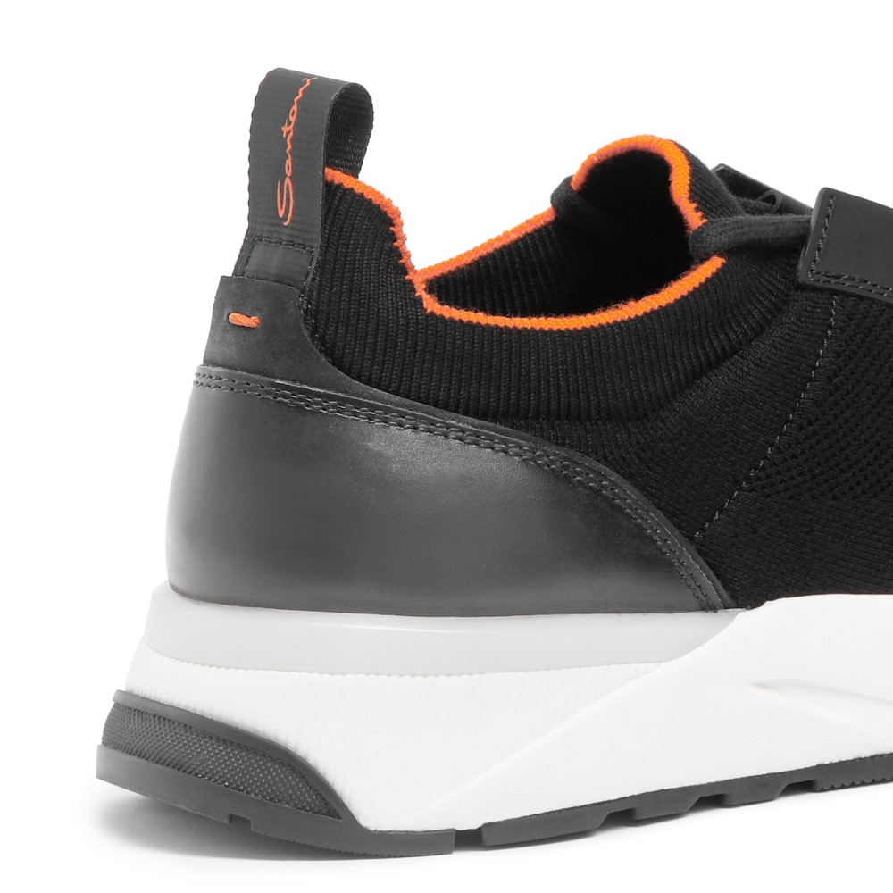 Sneaker da uomo in tessuto stretch nero - Nero